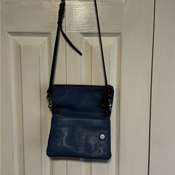 Dooney & Bourke Blue Crossbody Bag with Tassels - Picture 3 of 5